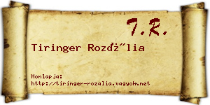 Tiringer Rozália névjegykártya