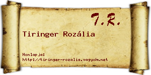 Tiringer Rozália névjegykártya
