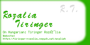 rozalia tiringer business card